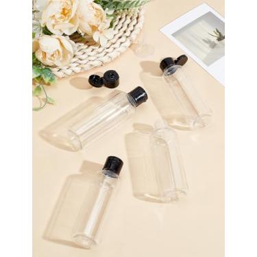 Imagem de Garrafas plásticas pequenas de 3 peças, garrafas de plástico com tampa flip top com adesivos de etiqueta e funil para sabão de tinta acrílica, loção essencial de viagem, 38 x 121 mm, capacidade: 100