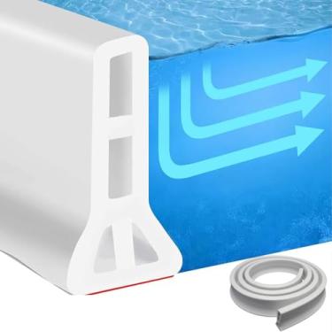 Imagem de Barragem de água de limite de chuveiro de 170 cm, 7 cm de altura com proteção contra respingos de água para chuveiro, separação seca e molhada para banheiro, pia de cozinha, banheira