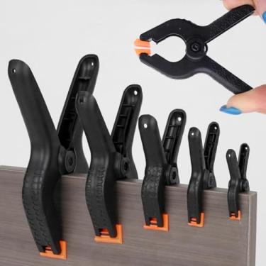 Imagem de 1 peça Grampos de madeira ajustáveis de nylon de plástico de 2/3/4/6 polegadas com mola A-clip grampos de carpintaria acessório de clipe fixo (7,6 cm (9 x 7 cm))