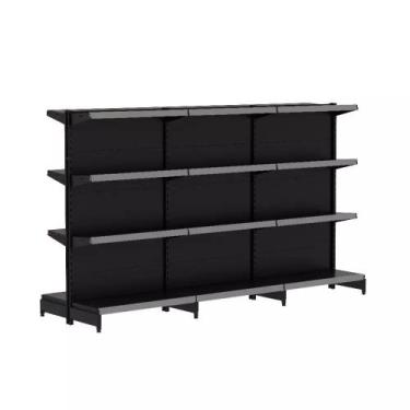 Imagem de Gondola Centro 137 Fit Ate 3 Metros Preto 24 Bandeja Pe Cinza - AMAPÁ