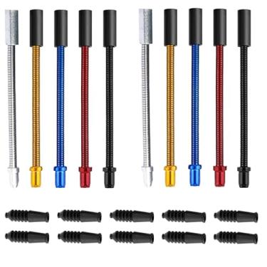 Imagem de Xmomx 2 peças de cada 5 cores para bicicleta flexível V-Brake Break Noodle cabo guia tubo de tubo + 10 peças de kit de borracha para mountain bikes Road Bikes BMX total 10 conjuntos