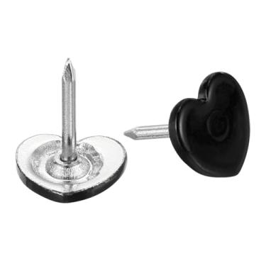 Imagem de 30 peças de tachinhas de estofamento, 11 mm x 12,5 mm cabeça plana unhas decorativas móveis aderência polegar para móveis sofás cabeceiras, preto