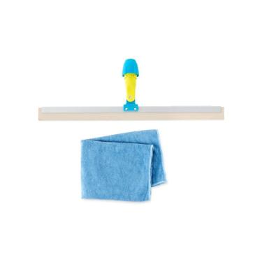 Imagem de Kit Rodo De Borracha Flex 50Cm + Pano Microfibra 60X40