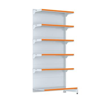 Imagem de Gondola Parede 202 FIT Farmacia Continu 6 Bd Branco Pe Laran