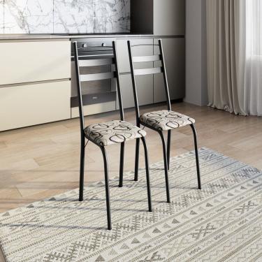 Imagem de Kit Com Duas Cadeiras De Cozinha 061 Preto- Cedro