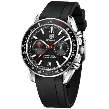 Imagem de Relógio De Pulso Inox Com De Borracha Genuína A Prova Dagua