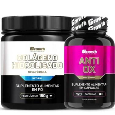 Imagem de Colágeno em Pó 150g + Anti-Ox Antioxidante 120 Caps Growth