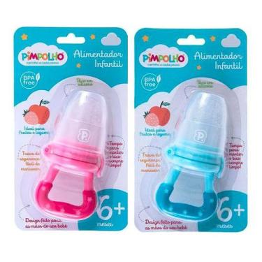 Imagem de Alimentador Bebê Silicone Infantil Pimpolho 6 Meses, Rosa