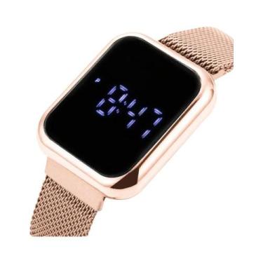 Imagem de Relógios Digitais De Luxo LED Para Casais, Relógios De Pulso Eletrônic