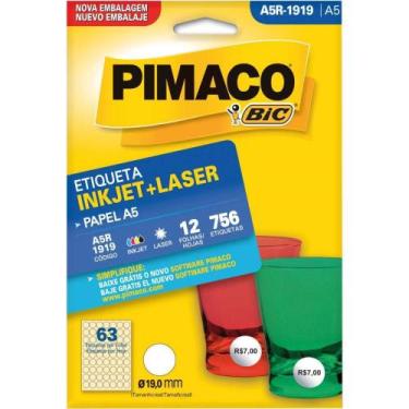 Imagem de Etiqueta A5 A5R-1919 Redonda 12 Fls 19,0Mm - Pimaco Ct/756