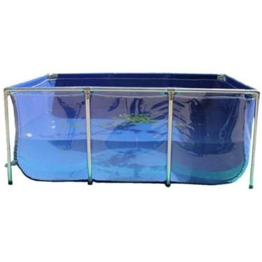 Imagem de Tanque de peixes de lona de PVC engrossado com moldura, painel de visualização transparente para aquário externo dobrável para cultivo de Koi, plantas hidropônicas, reprodução agrícola, fácil de