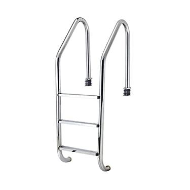 Imagem de Escada rolante para piscina de aço inoxidável 304 acima do solo, equipamento de escada para piscina com 3 degraus de proteção antiderrapante embutidos/prata/50 cm (prata 50 cm)