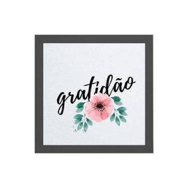 Imagem de Quadro Quadrado Gratidão Floral 20X20Cm - Quadros On-Line