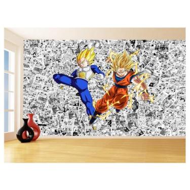 Imagem de Papel De Parede Dragon Ball Goku Vegeta Anime 3,5M Dbz154 - Você Decor
