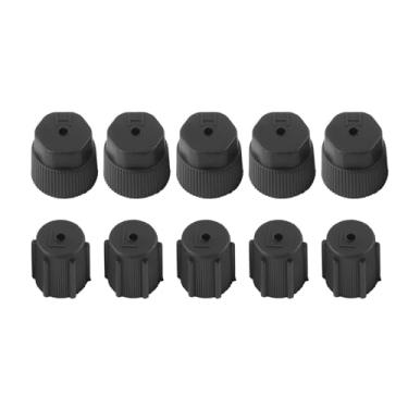 Imagem de GBSCLOVER Tampa de porta de baixa pressão CA 10 peças, tampa de ar condicionado ABS, peças seladas de ar condicionado, adequada para sistema CA da maioria dos veículos, tampa de porta baixa e alta 1,3