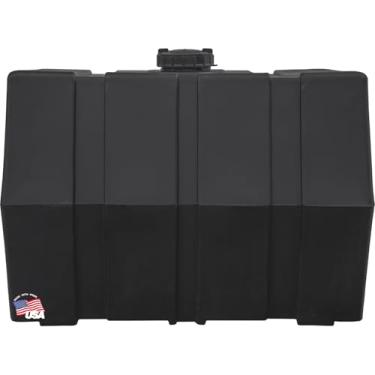 Imagem de RomoTech 82123915 Tanque de água de reservatório quadrado de polietileno, 50 gal, feito nos EUA, tanque de poliéster preto para água e líquidos não inflamáveis, resistente a UV, ideal para uso