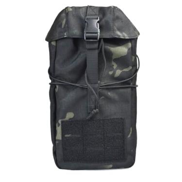 Imagem de Bolsa tática Molle de grande capacidade, bolsa de despejo com cordão, bolsa tática, utilitária, bolsa de reciclagem, bolsa de cintura para cinto (camuflagem preta)