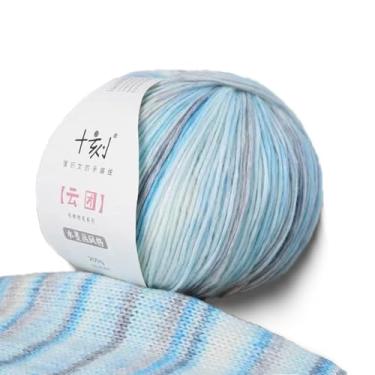 Imagem de Ace-Yarn Fio multicolorido usado para crochê e tricô, fofo e macio, cores semelhantes ao arco-íris, fio gradiente colorido, para qualquer processo de crochê, 200g, 38% algodão, 18% lã, 44% mistura