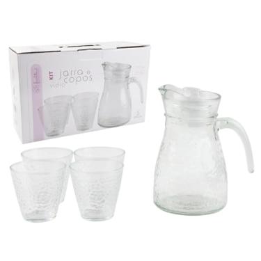 Imagem de JARRA DE VIDRO C/COPO 5PCS 1,1L/250ML