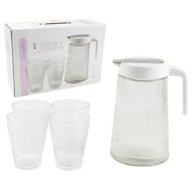 Imagem de JARRA DE VIDRO C/COPO 5PCS 1,2L/230ML