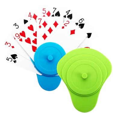 Imagem de Suporte de cartas de baralho para mãos pequenas, pacote com 1/2/4 – Organizador de cartas mãos livres de fácil aderência, ferramenta de classificação de cartas para UNO, pôquer, jogos de tabuleiro e