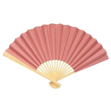 Imagem de Ventoinhas dobráveis de madeira e papel Dusty Rose de 25,4 cm - 12 peças