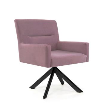 Imagem de Poltrona para Sala de Estar Veludo Giratória Angel Rosa