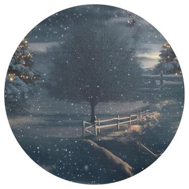 Imagem de xigua Jogo americano redondo para árvore de Natal, conjunto de 1, tapete de mesa redondo antiderrapante resistente ao calor, tapetes de mesa de 48 cm para decoração de cozinha, jantar e festa