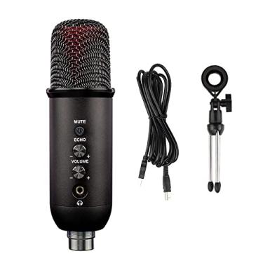 Imagem de Microfone condensador USB de mesa, gravação doméstica, canal duplo, redução de ruído, microfone K Song com fio
