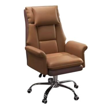 Imagem de AkosOL Cadeira de escritório executiva, cadeira de escritório grande e alta, cadeira de couro gonômica, cadeiras de mesa para cadeiras de escritório em casa, rodas gonômicas, cadeira giratória de 360°