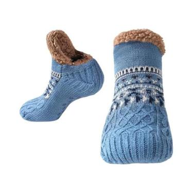 Imagem de Meias Térmicas Grossas Antiderrapantes Para Inverno Para Homens E Mulh