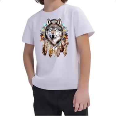 Imagem de Camiseta Infantil Lobo Nativo Americano, 14