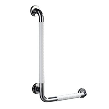 Imagem de Corrimãos para deficientes, barra de apoio para chuveiro, barra antiderrapante em forma de L, barra de equilíbrio de banheira com suporte de parede, corrimão de banheira para idosos