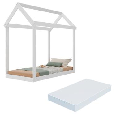 Imagem de Cama Montessoriana Infantil Bambolê Com Colchão Incluso Multimóveis Ex4011 Branco