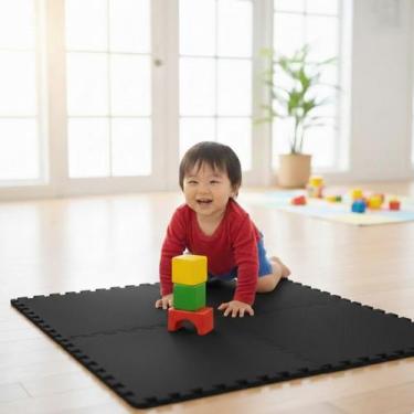 Imagem de Kit 12 Placas Tapete Tatame EVA 50x50cm 10mm Espessura Linha Econômica