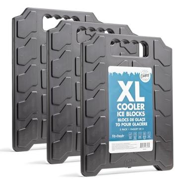 Imagem de Coolers Cool Coolers by Fit & Fresh XL Blocos de gelo finos, reutilizáveis e de longa duração GG para refrigeradores, bolsas de gelo Slim XL para refrigeradores e bolsas térmicas, economia de espaço,