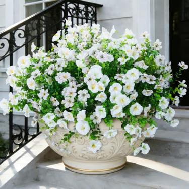 Imagem de Hrobek Flores artificiais para atividades ao ar livre, plantas artificiais externas e internas, margaridas falsas de seda resistente a UV realistas, para casa, pátio, jardim, quintal, frente, poch