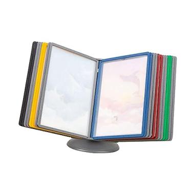 Imagem de Organizador de referência de mesa montado na parede - Tela dupla face de 10 e 20 painéis para documentos A4 - Perfeito para armazenamento de escritório/casa e fácil acesso a papéis importantes