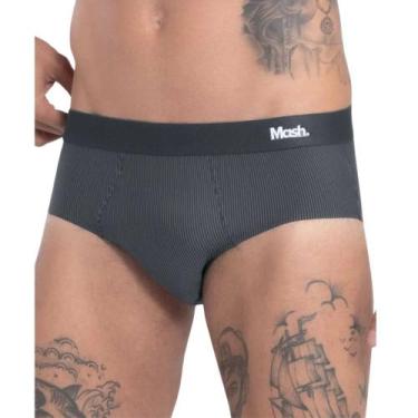 Imagem de Cueca Slip Mash Microfibra Risca de Giz Adulto 45.01, Cinza chumbo, GG