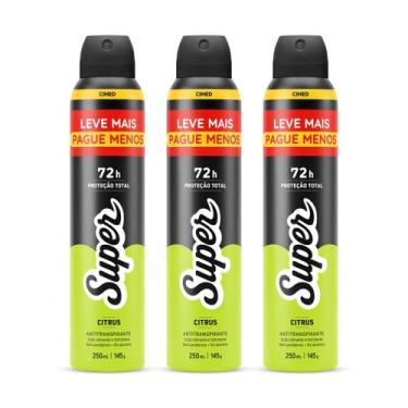 Imagem de Kit 3x Desodorante Super Citrus 72h Aerossol Antitranspirante 250ml - 