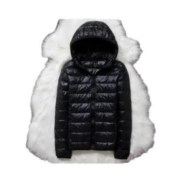 Imagem de Jaqueta Feminina De Inverno Ultraleve Fina De Pluma De Pato Branco Com