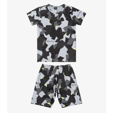 Imagem de Pijama Infantil Camiseta e Bermuda Select Cinza, 4, Cinza