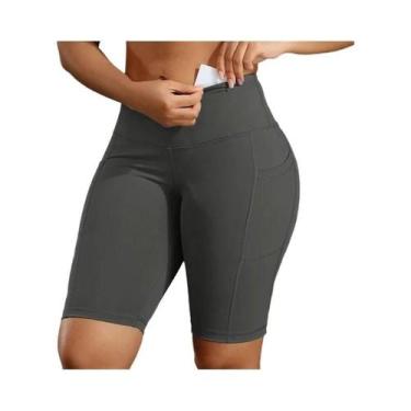 Imagem de Shorts De Treino Femininos De Cor Sólida Com Efeito Levanta Bumbum, 3 