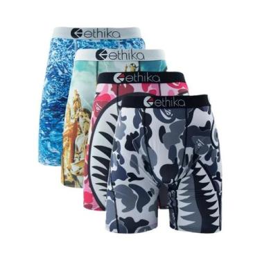 Imagem de Cuecas Boxer Respiráveis Para Homens Em Tamanho Plus, Conjunto De 4 Pe