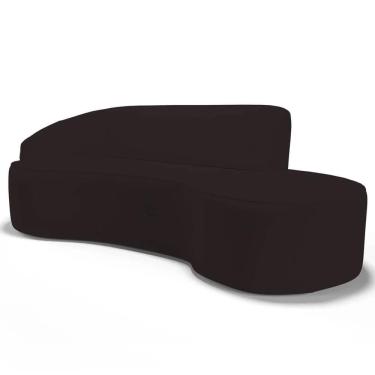 Imagem de Sofá Living 4 Lugares 280cm Braço Esquerdo Mozart D06 Sintético Marrom - Mpozenato