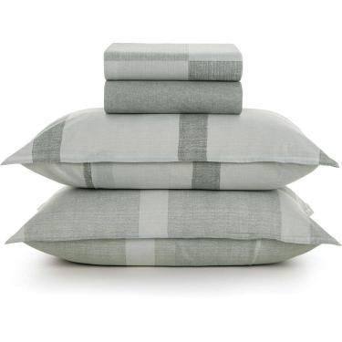 Imagem de Jogo de Cama Karsten Adam 160 Fios 4 Peças Queen Verde