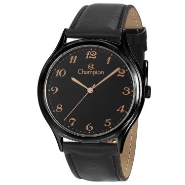 Imagem de Relógio CHAMPION feminino preto couro CN20024N