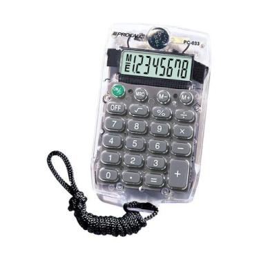 Imagem de Calculadora Pessoal Procalc Pc033 8 Digitos Cordao Cinza