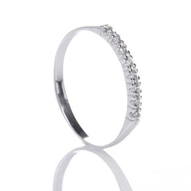 Imagem de Anel Feminino Aparador Cravejado Zircônia Prata 925 de Lei - Anels Joa