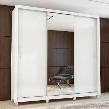 Imagem de Roupeiro Clara Plus Com Espelho e Pes - Carioca, Branco